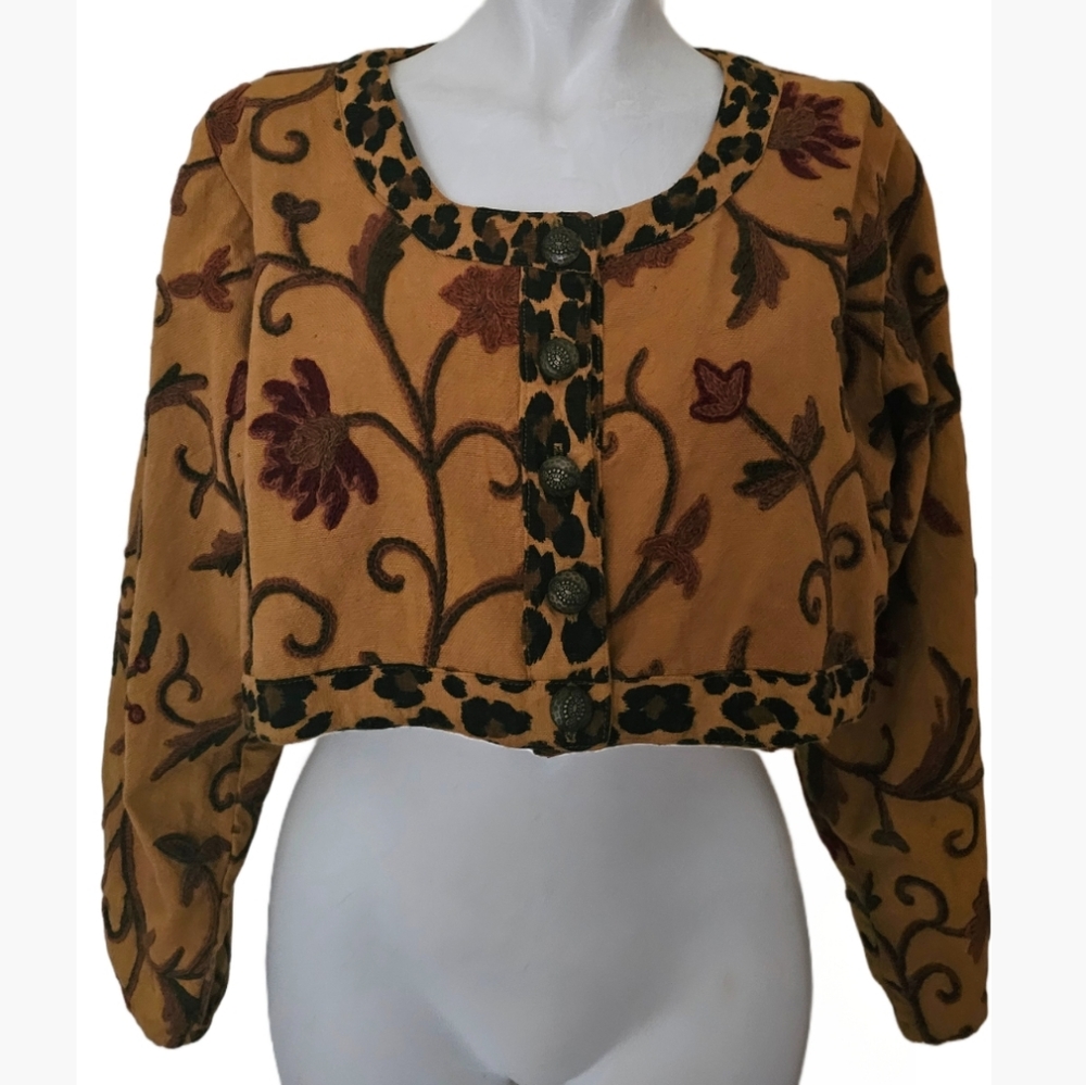 URU short embroidered Jacket 100%Wool one size